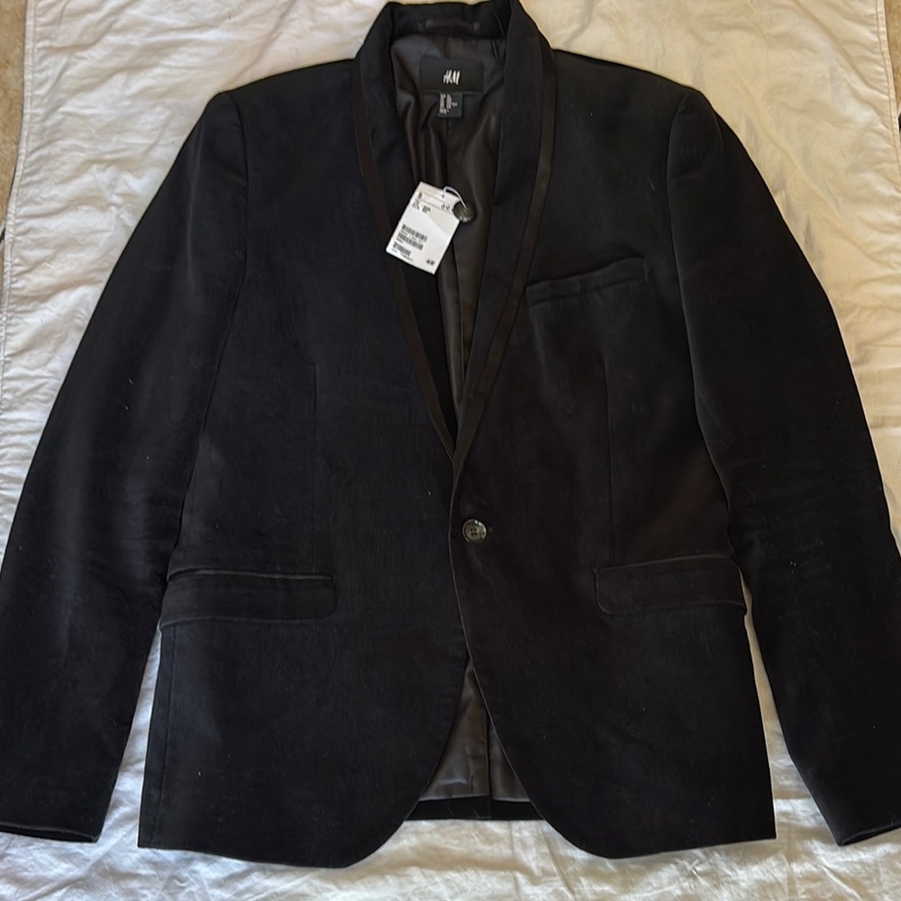 H&M Black Sport Coat Classic Tailored Blazer Size 40R